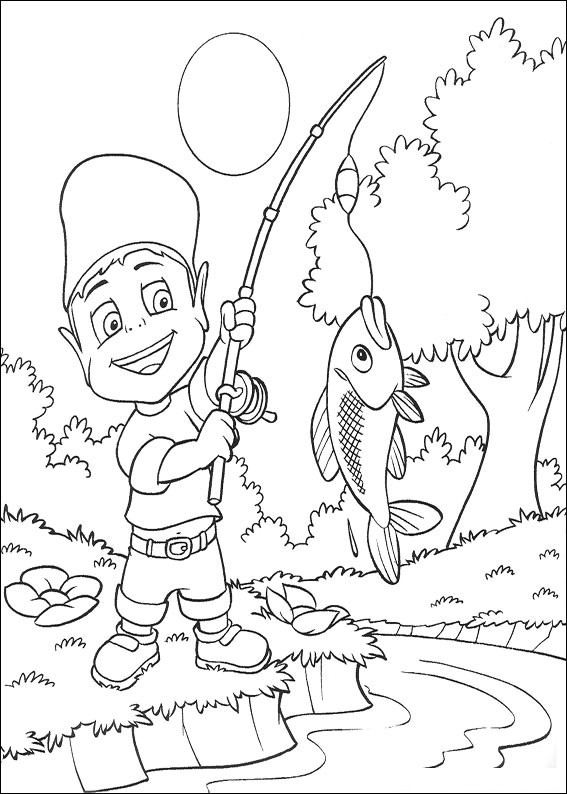 coloriage abidou a la peche